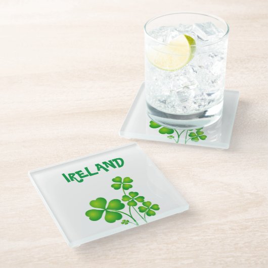 グリーンシャムロック ガラスコースター (アングル)