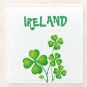 グリーンシャムロック ガラスコースター (正面)