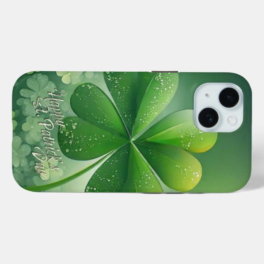 グリーンシャムロックHappy St. Patrick's Day (7) c Case-Mate iPhoneケース (裏面 (横))