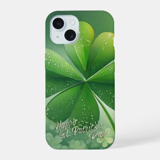 グリーンシャムロックHappy St. Patrick's Day (7) c iPhone 15ケース (裏面)