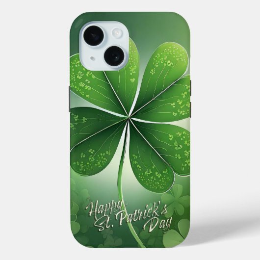 グリーンシャムロックHappy St. Patrick's Day (8) c Case-Mate iPhoneケース (裏面)