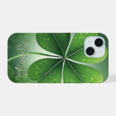 グリーンシャムロックHappy St. Patrick's Day (8) c iPhone 15ケース (裏面横)