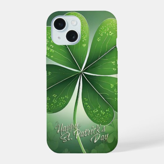 グリーンシャムロックHappy St. Patrick's Day (8) c iPhone 15ケース (裏面)