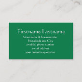 グリーンシャムロックSt patricks dayアイルランド 名刺 (裏面)