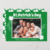 グリーンシャムロックSt patricks dayフォトホリデーカード シーズンカード (正面/裏面)