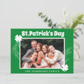 グリーンシャムロックSt patricks dayフォトホリデーカード シーズンカード (スタンド正面)