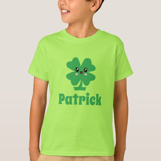 グリーンシャムロパーソナライズされたック名 Tシャツ (正面)