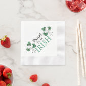 グリーンシャムロ誇りを持ったックへアイルランド紙ナプキンス 縁ありカクテルナプキン (インサイチュ)