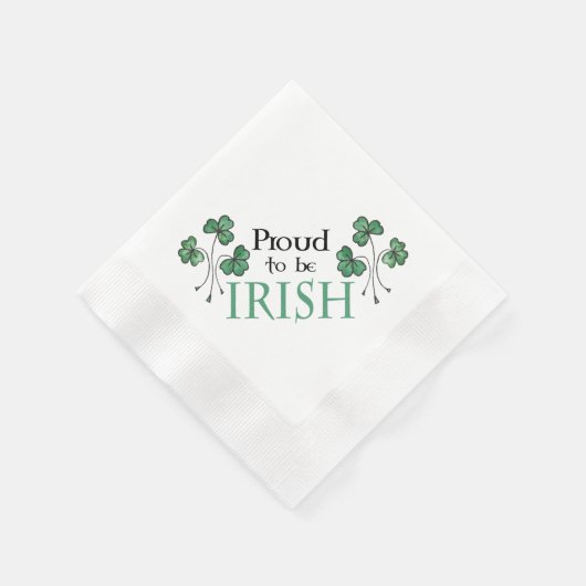 グリーンシャムロ誇りを持ったックへアイルランド紙ナプキンス 縁ありカクテルナプキン (角)