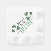 グリーンシャムロ誇りを持ったックへアイルランド紙ナプキンス 縁ありカクテルナプキン (正面)