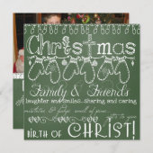 グリーンシャルボードフォトクリスマスカード シーズンカード (正面/裏面)