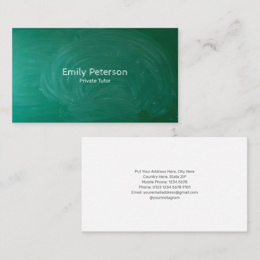 グリーンシャルボードプライベートチューター 名刺 (正面/裏面)