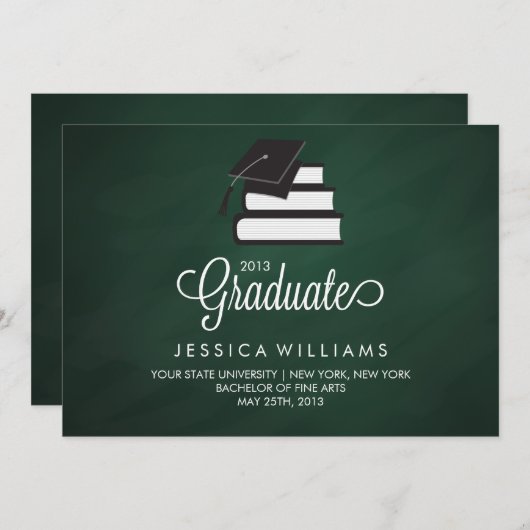 グリーンシャルボード卒業発表 案内状 (正面/裏面)