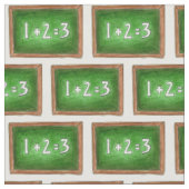 グリーンシャルボード1+2=3数学先生学校石板 ファブリック (クローズアップ)