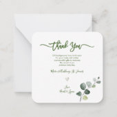 グリーンシャワーディアイ手作り カラー ノートカード (裏面)