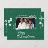 グリーンシャンデリアクリスマスファミリーフォトポストカード シーズンポストカード (正面/裏面)