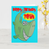 グリーンシャークティッド誕生日 カード (黄色い花)