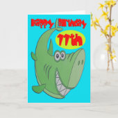 グリーンシャーク11誕生日 カード (黄色い花)