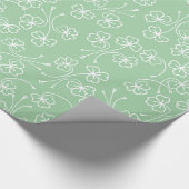 グリーンシャームクロックスホワイトアウトラッピング紙 ラッピングペーパー (角)