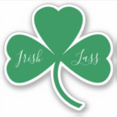 グリーンシャームロック上のアイリッシュクラススクリプト シール (正面)