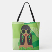 グリーンショルダー簡単ではないトート トートバッグ (裏面)