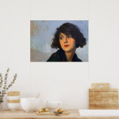 グリーンショール付き女性、キプリエンユージェーンブレット ポスター (キッチン)