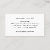 グリーンシリンジヘルスケア登録ナースRN 名刺 (裏面)