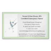 グリーンシリンジ医療登録ナース マグネット名刺 (正面)