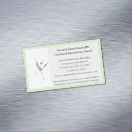 グリーンシリンジ医療登録ナース マグネット名刺