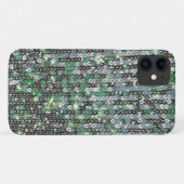 グリーンシルバーきらめくグリッターシークイン Case-Mate iPhoneケース (裏面(横))