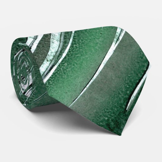 グリーンシルバーとブラックシャープ ネクタイ (ロール)