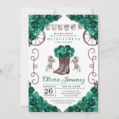 グリーンシルバーウエスタンチャラブーツキンセアニラ 招待状 (正面)