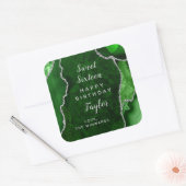 グリーンシルバーゲートSweet sixteenハッピーバースデー スクエアシール (封筒)