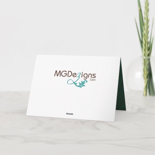 グリーンシルバースノーフレーク冬の結婚式ありがとう サンキューカード (裏面)