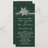 グリーンシルバースノーフレーク結婚式のプログラムの長さ プログラム (正面/裏面)