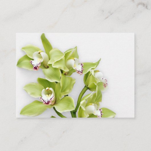 グリーンシンビジウムオーキッドウェディングレセプションインサート エンクロージャーカード (裏面)