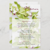 グリーンシンビジウムオーキッド結婚フローラのメニューカード (正面/裏面)