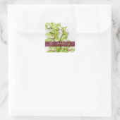 グリーンシンビジウム結婚オーキッドの四角シール スクエアシール (バッグ)