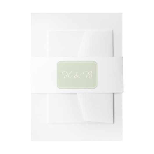 グリーンシンプルにエレガントなウェディングベリーバンド 招待状ベリーバンド (正面例)