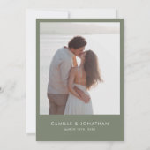 グリーンシンプルエレガントフォト結婚式招待状 招待状 (裏面)