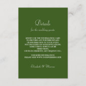 グリーンシンプルエレガントフォント結婚のエンクロージャカード エンクロージャーカード (正面)