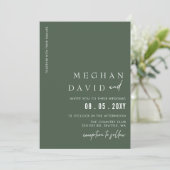 グリーンシンプルエレガントモダン結婚 招待状 (スタンド正面)