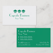 グリーンシンプルカップケーキのベーカリーの名刺 名刺 (正面/裏面)
