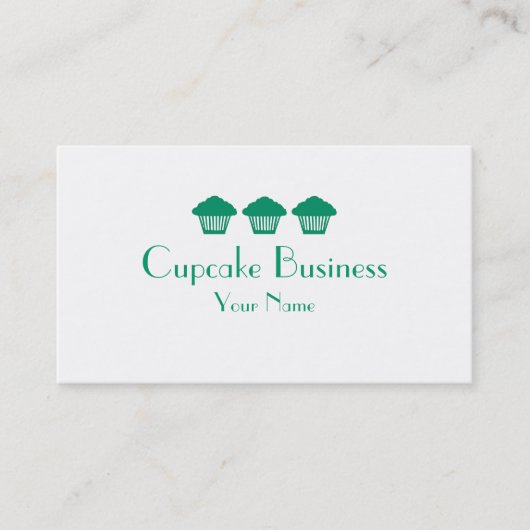 グリーンシンプルカップケーキのベーカリーの名刺 名刺 (正面)