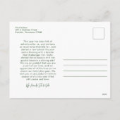 グリーンシンプルクリスマス書道写真 シーズンポストカード (裏面)