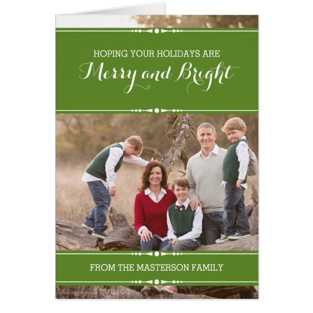 グリーンシンプルシックホリデーフォトカード (正面)