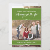 グリーンシンプルシックホリデーフォトフラットカード シーズンカード (正面)