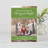 グリーンシンプルシックホリデーフォトフラットカード シーズンカード (スタンド正面)