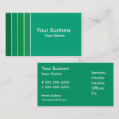 グリーンシンプルストライプカスタマイズ可能な名刺 名刺 (正面/裏面)