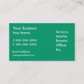 グリーンシンプルストライプカスタマイズ可能な名刺 名刺 (裏面)